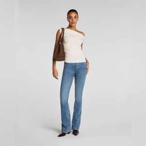 SPANX Flare Jeans in Stonewashed Blue, Size 1X 20960R, Pull On Stretch, EUC